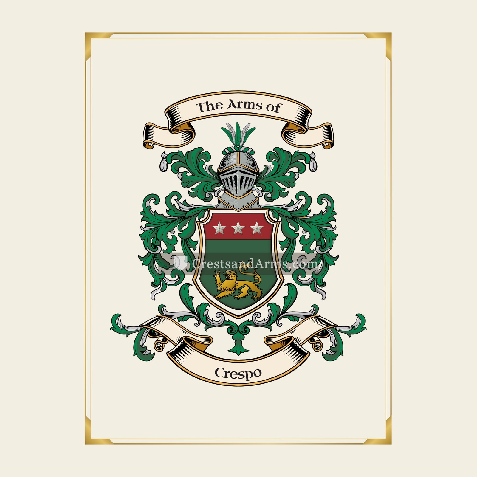 With gold border