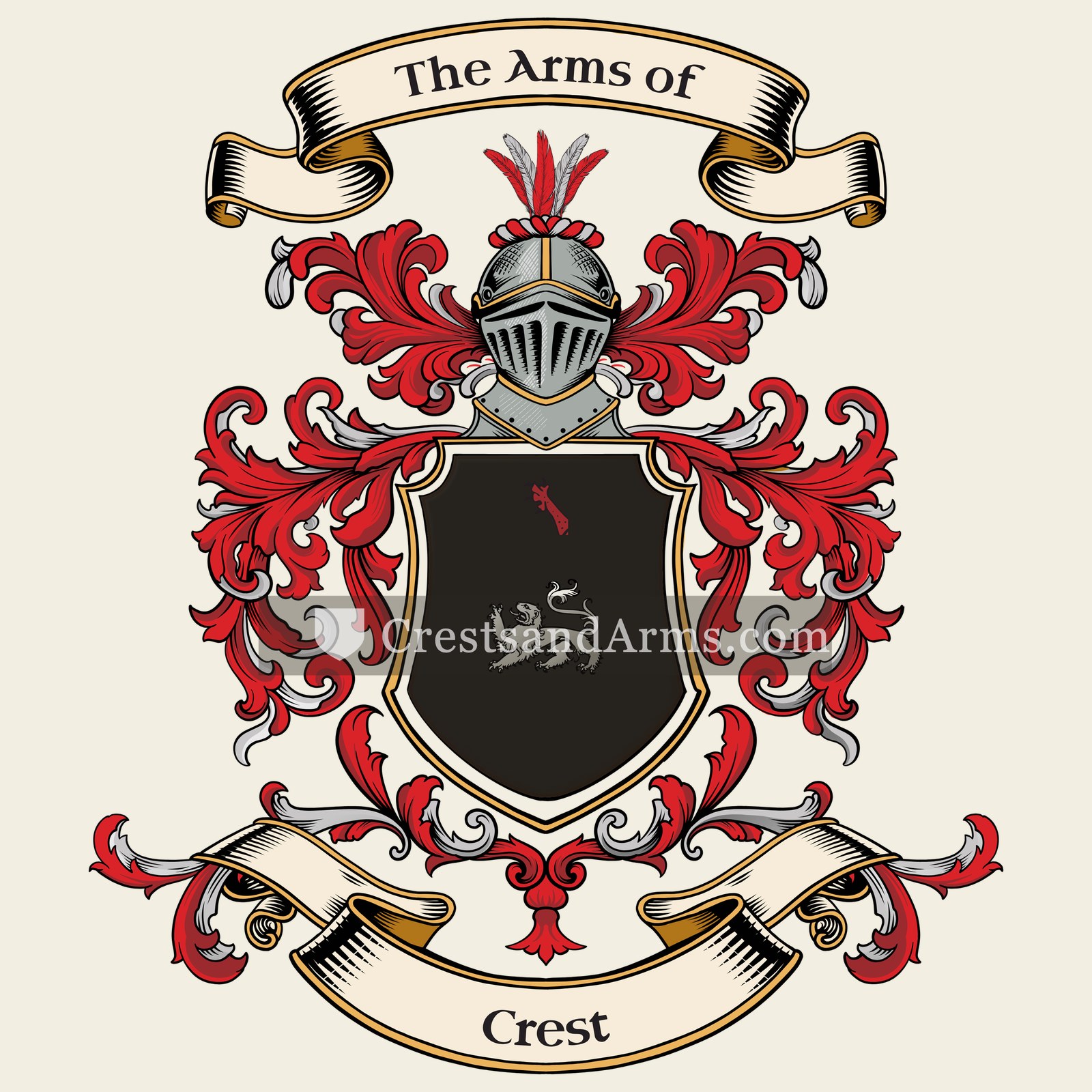 The Crest coat of arms, drawn from the recorded blazon