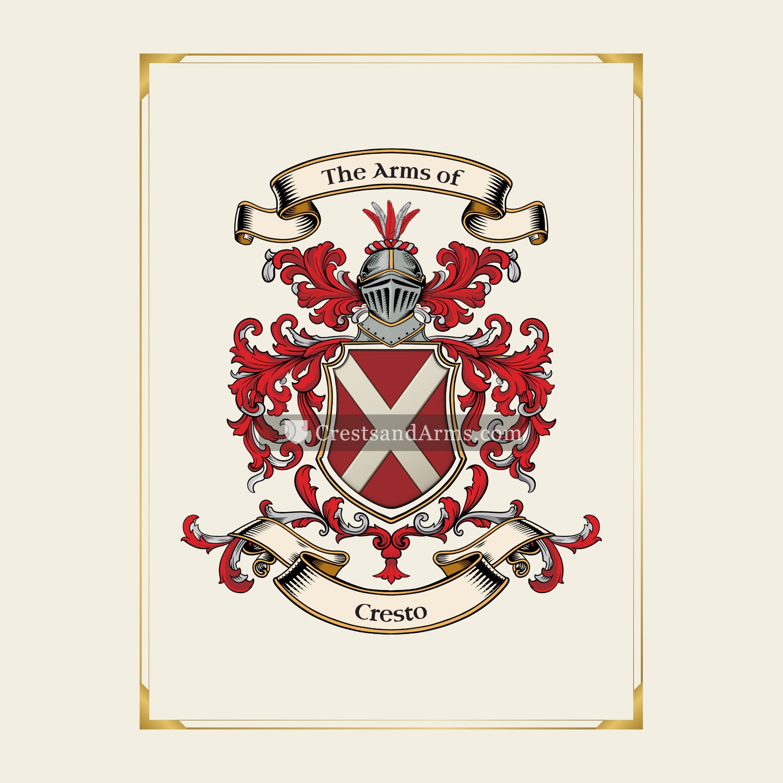 With gold border