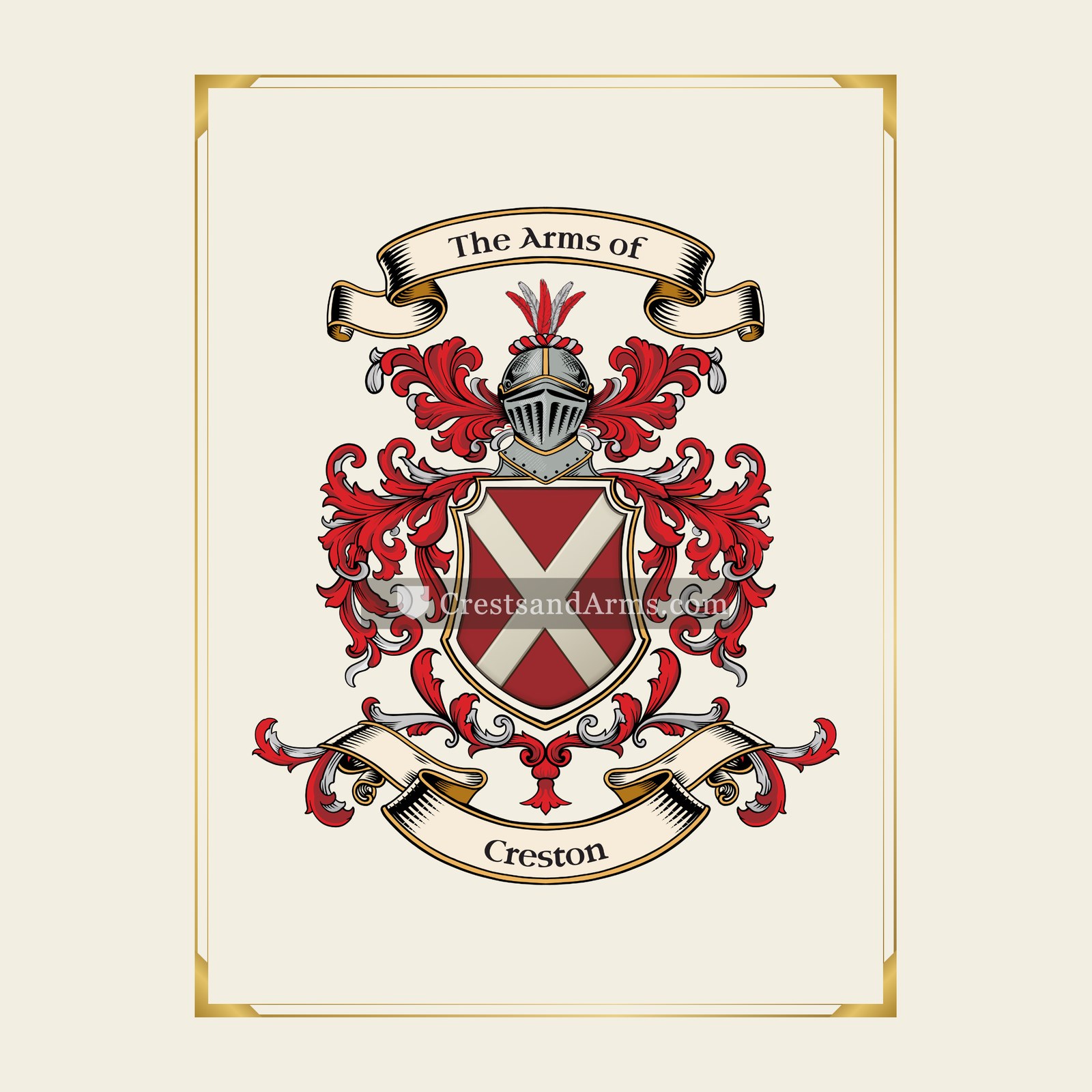 With gold border