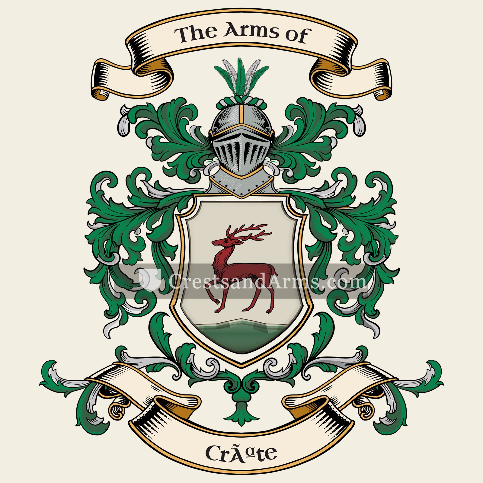 The Crête coat of arms, drawn from the recorded blazon