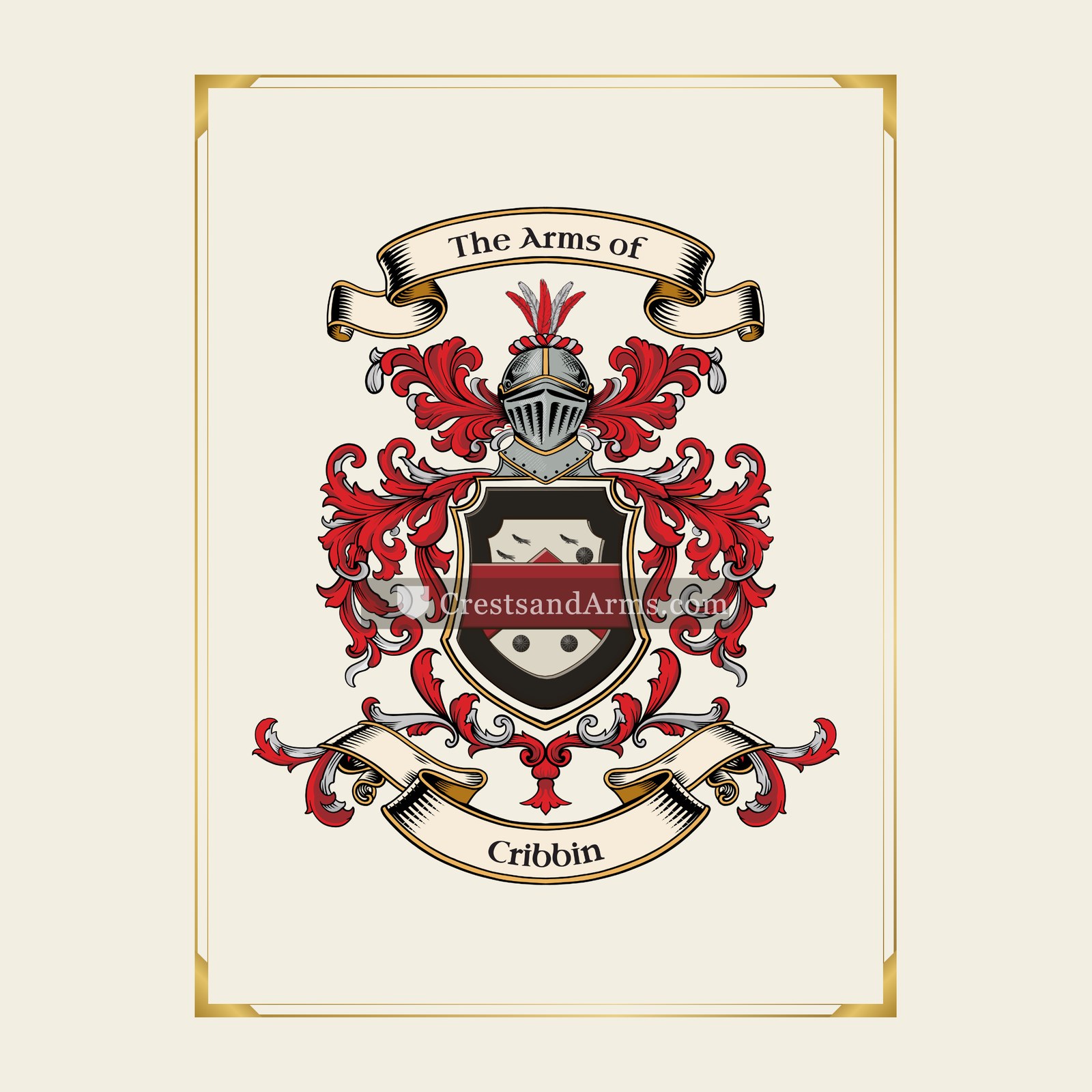 With gold border