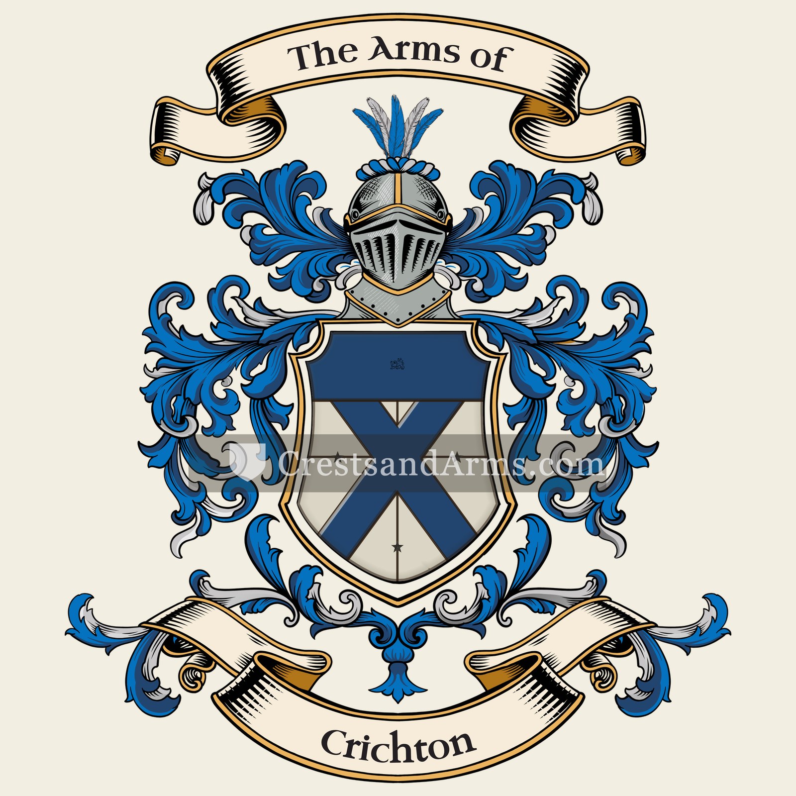 The Crichton coat of arms, drawn from the recorded blazon