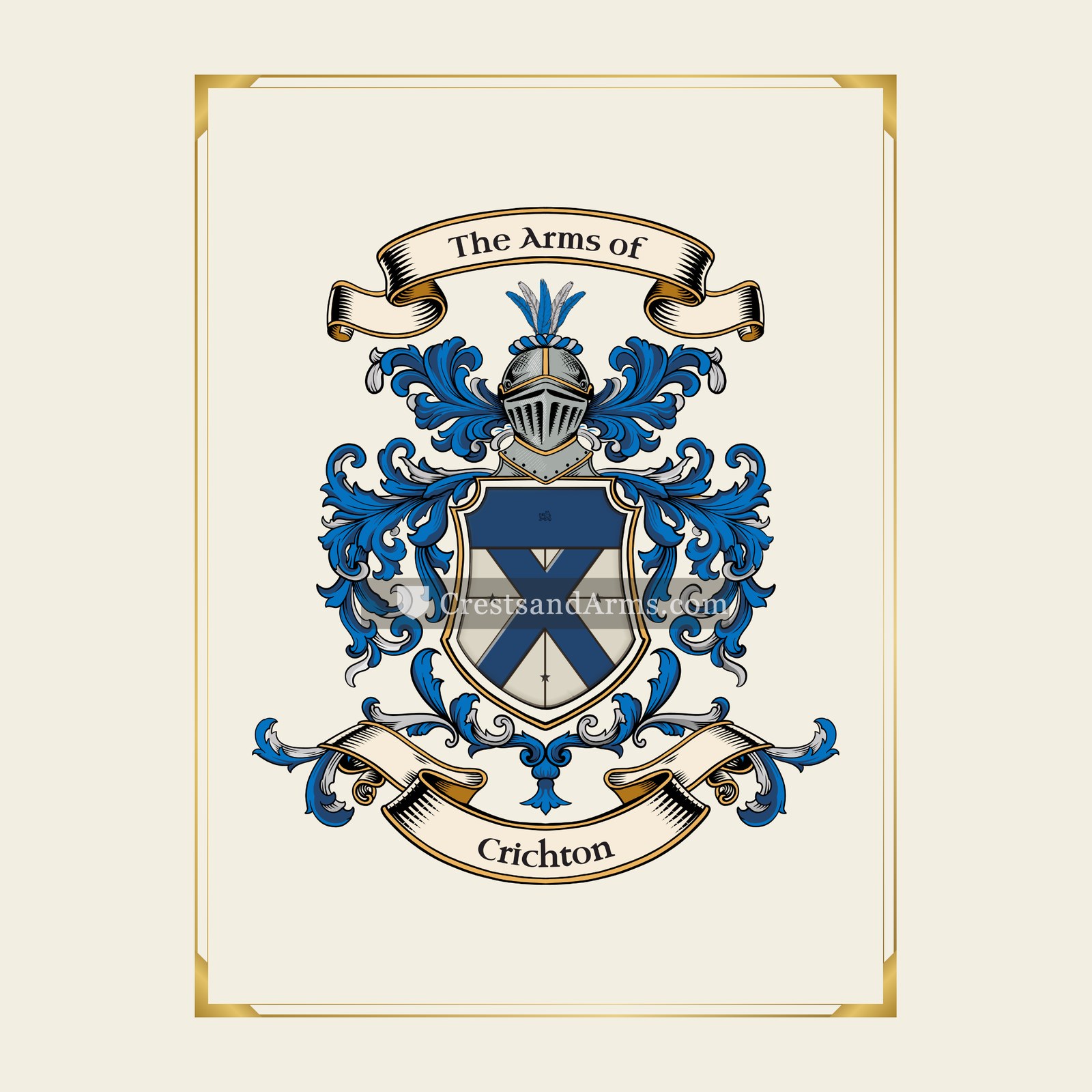 With gold border