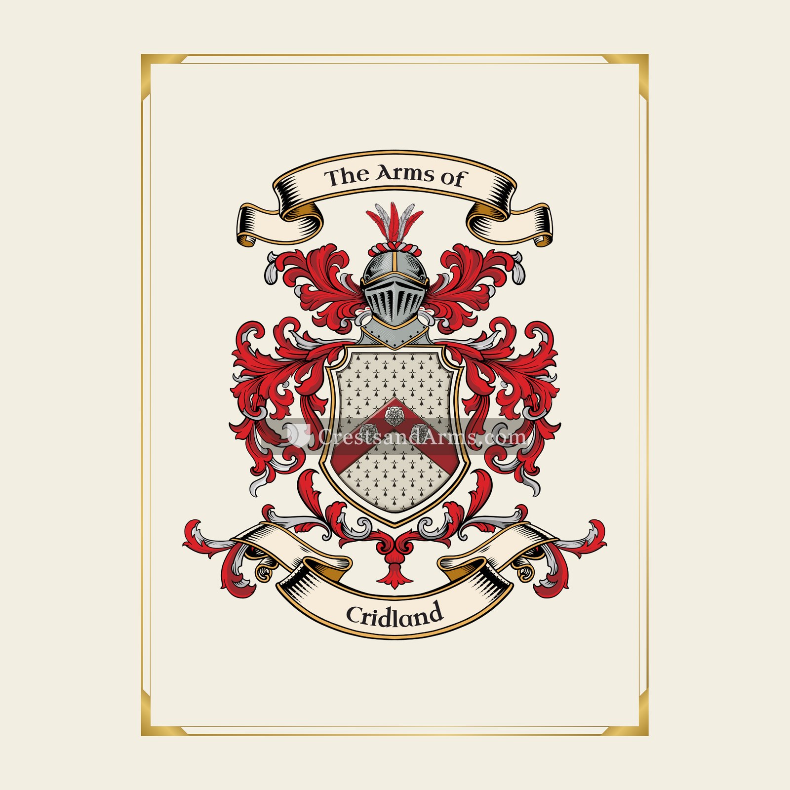 With gold border