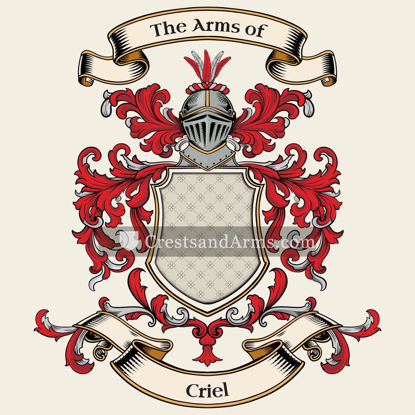 The Criel coat of arms, drawn from the recorded blazon