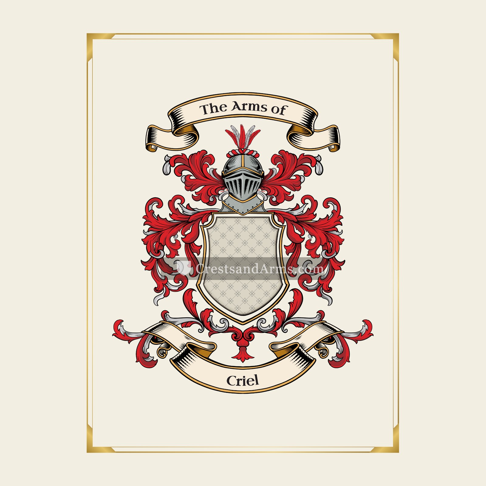 With gold border