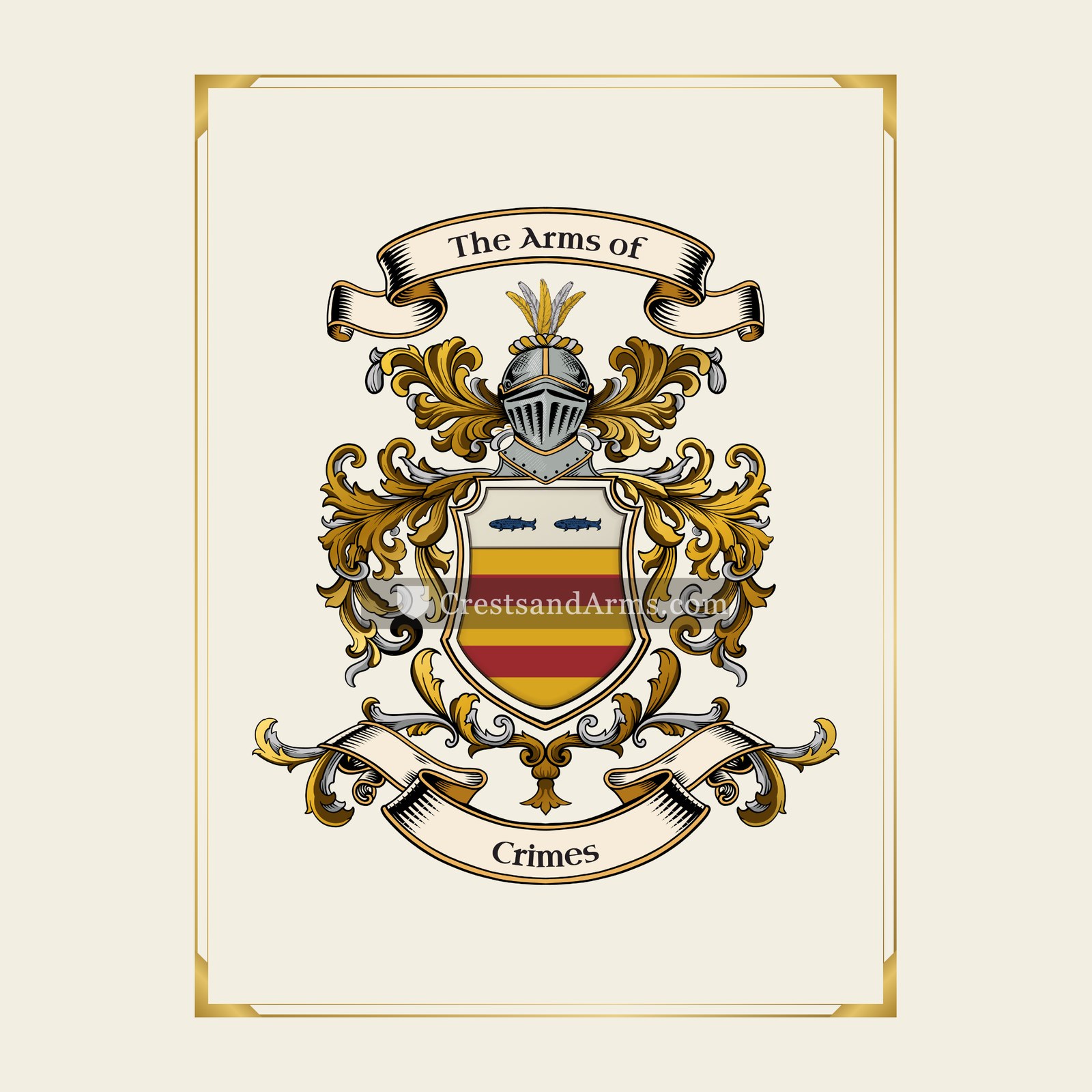 With gold border