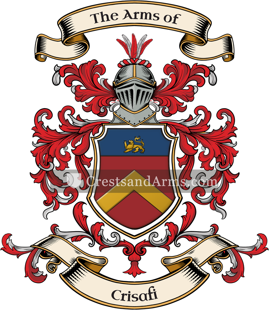 The Crisafi coat of arms, drawn from the recorded blazon