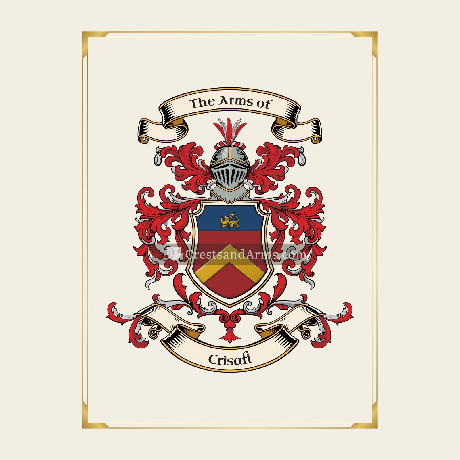 With gold border