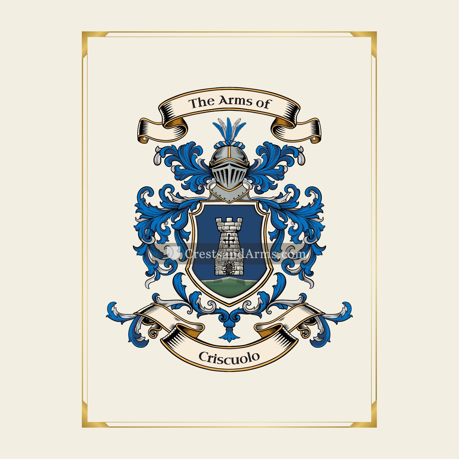 With gold border