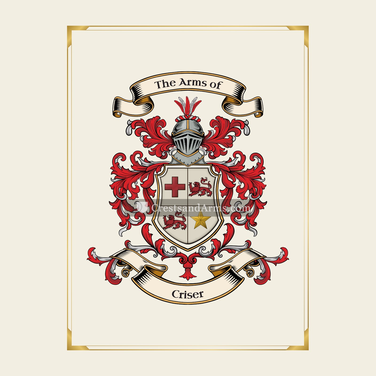 With gold border