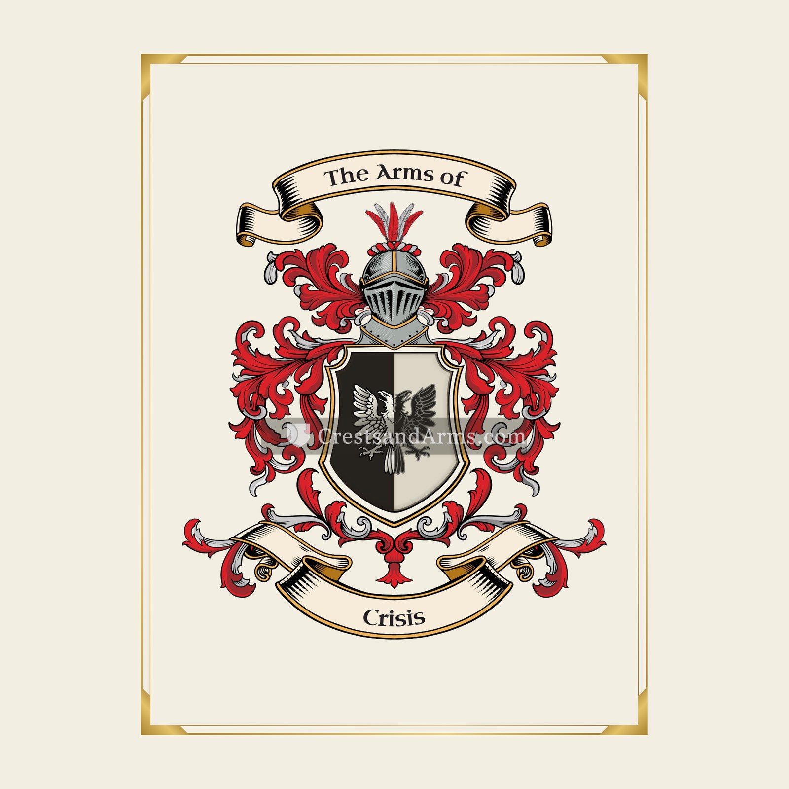 With gold border
