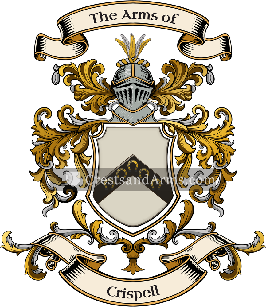 The Crispell coat of arms, drawn from the recorded blazon