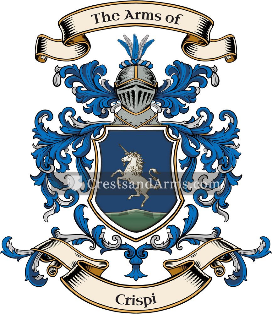 The Crispi coat of arms, drawn from the recorded blazon