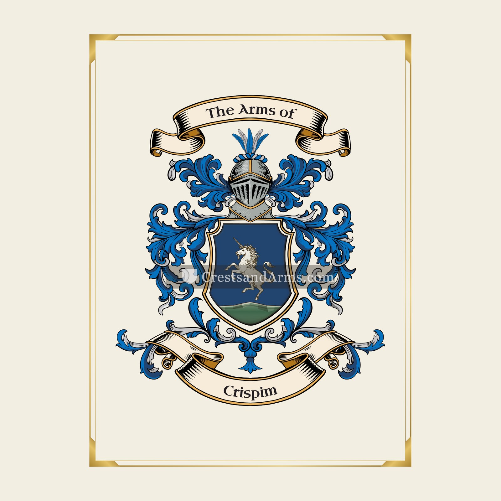 With gold border