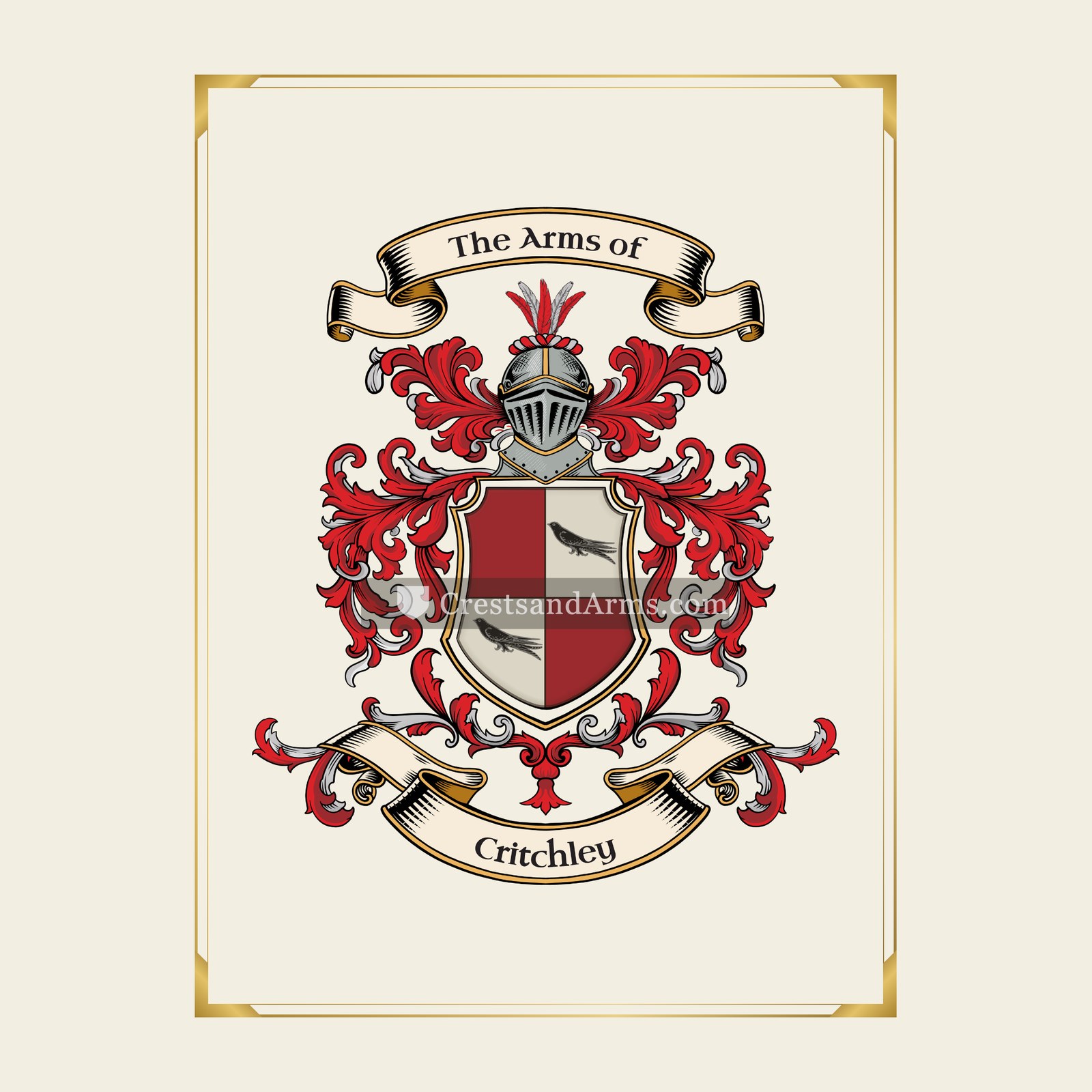 With gold border