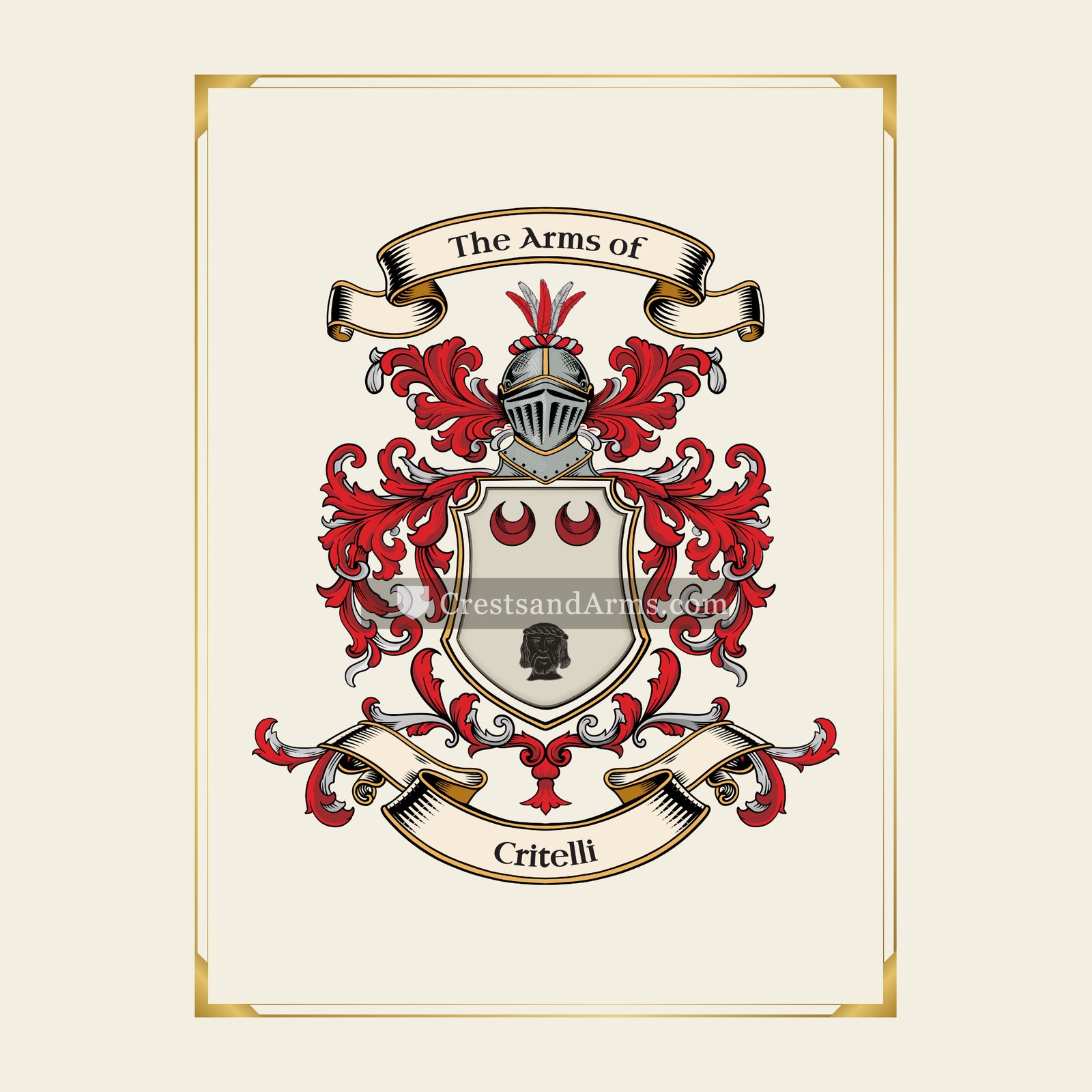 With gold border