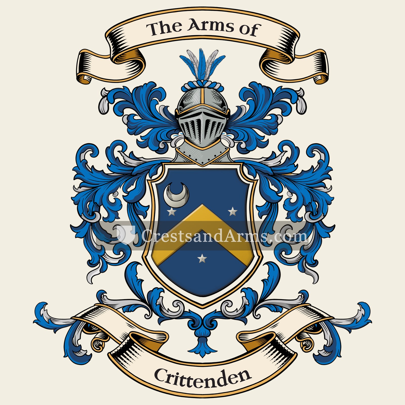 The Crittenden coat of arms, drawn from the recorded blazon