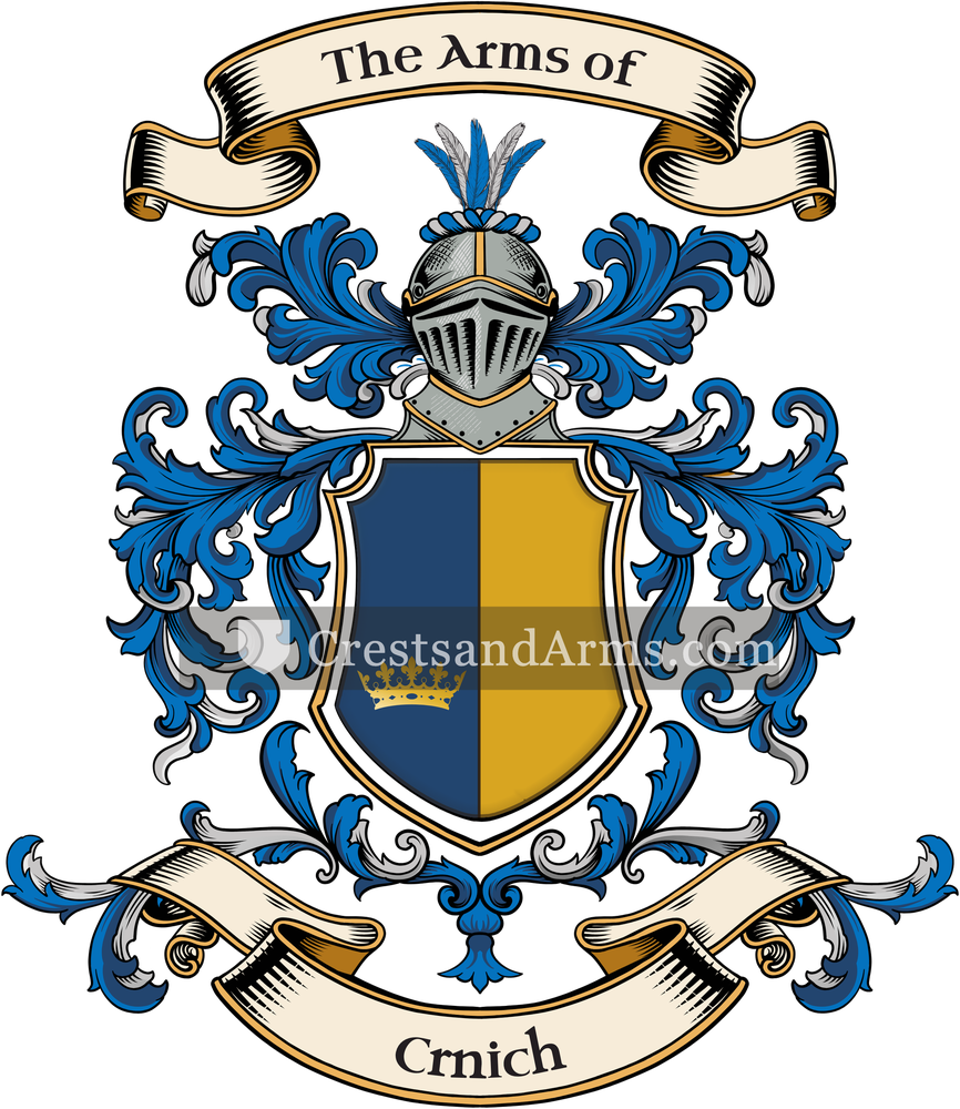 The Crnich coat of arms, drawn from the recorded blazon