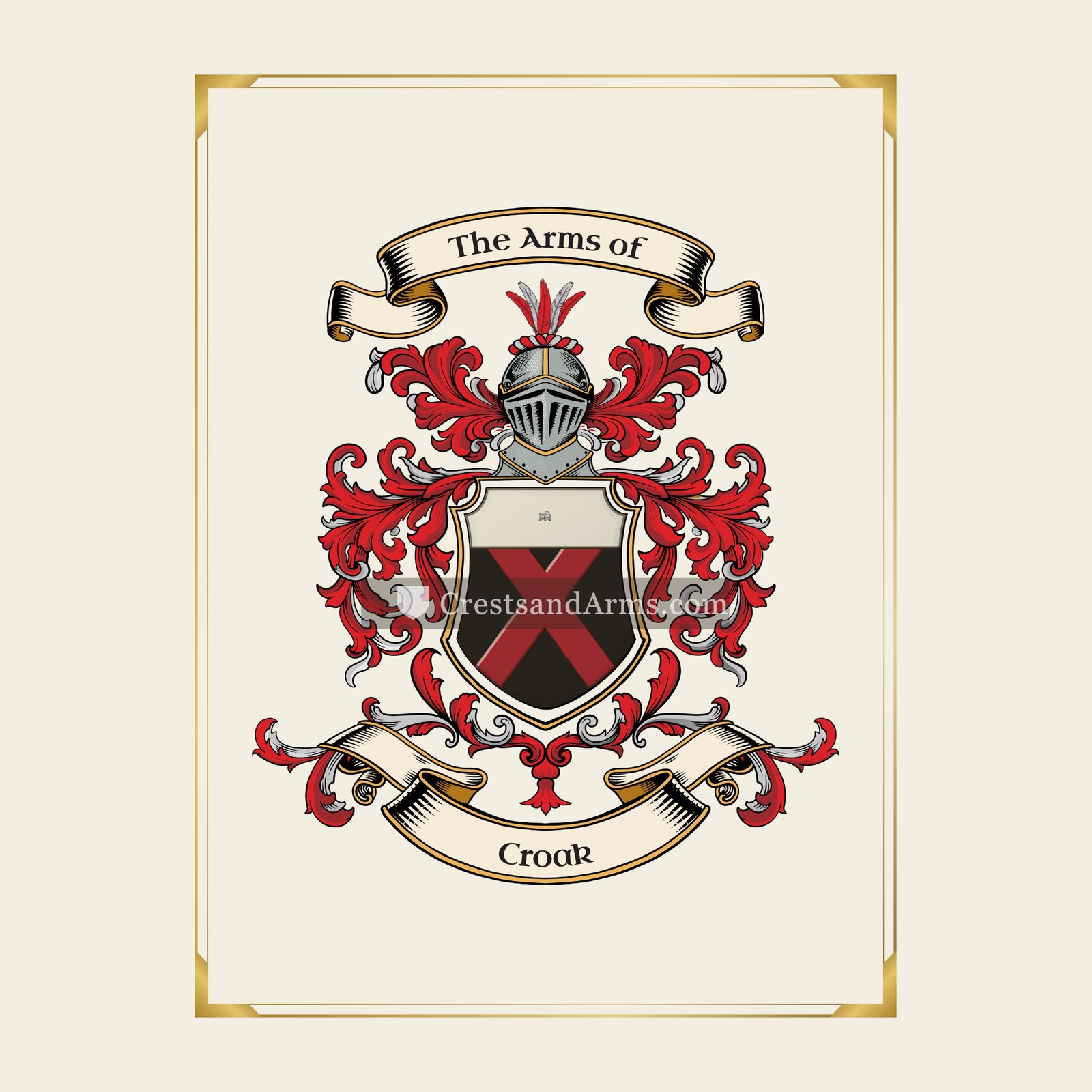With gold border
