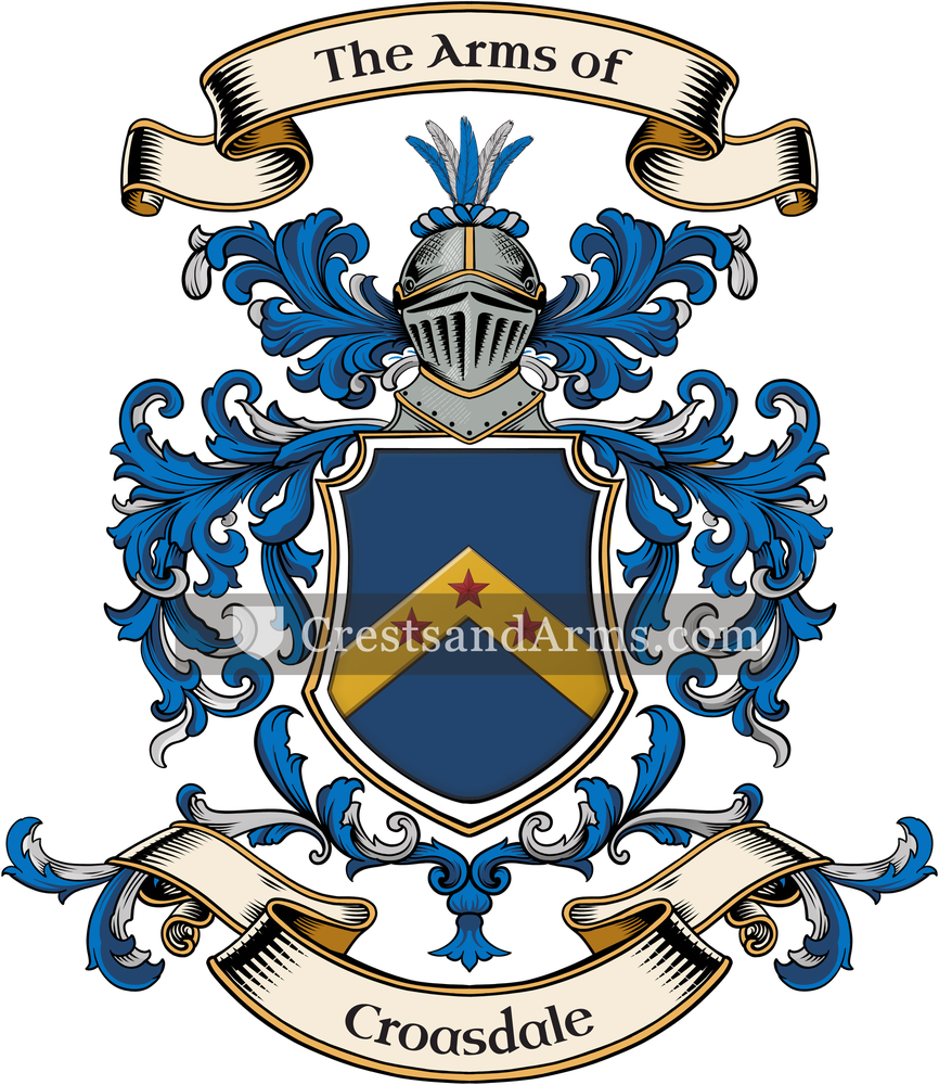 The Croasdale coat of arms, drawn from the recorded blazon