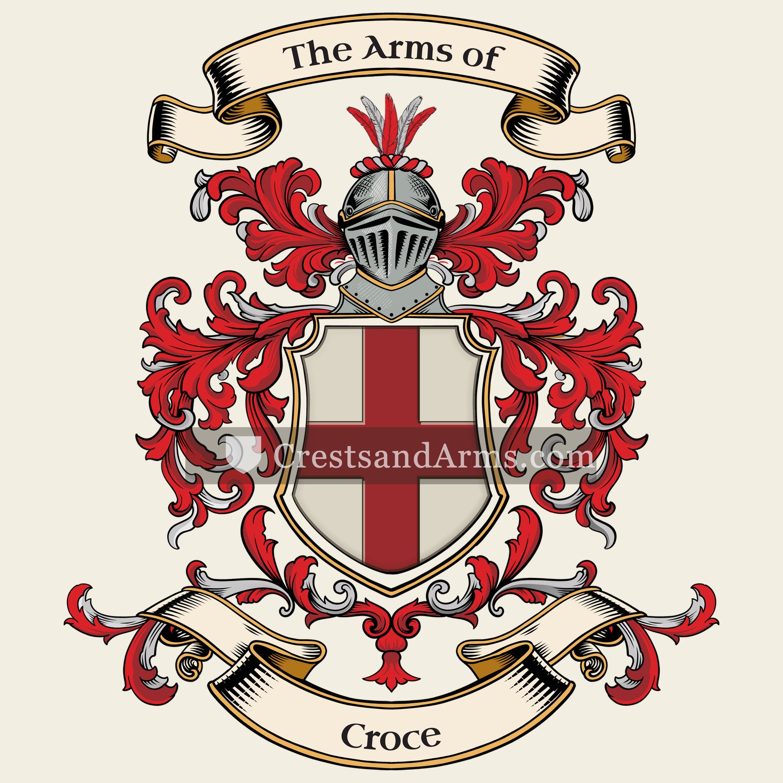 The Croce coat of arms, drawn from the recorded blazon