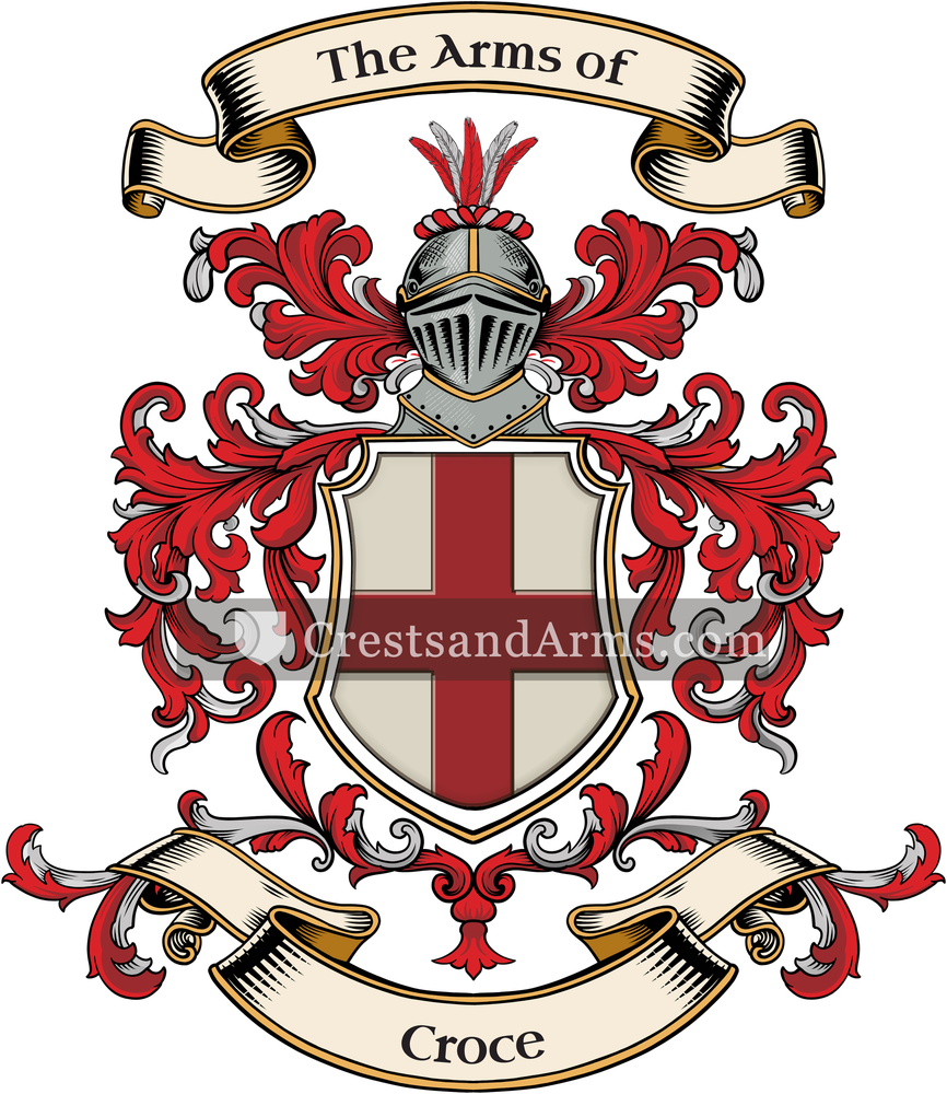 The Croce coat of arms, drawn from the recorded blazon