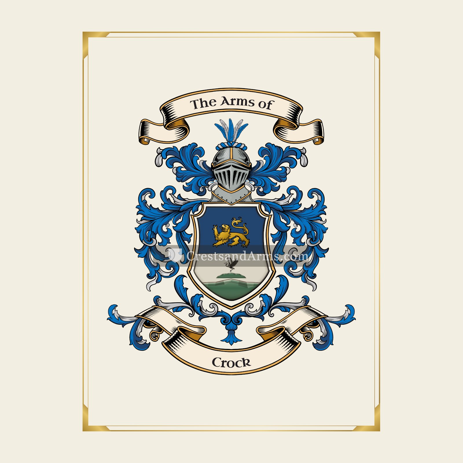 With gold border