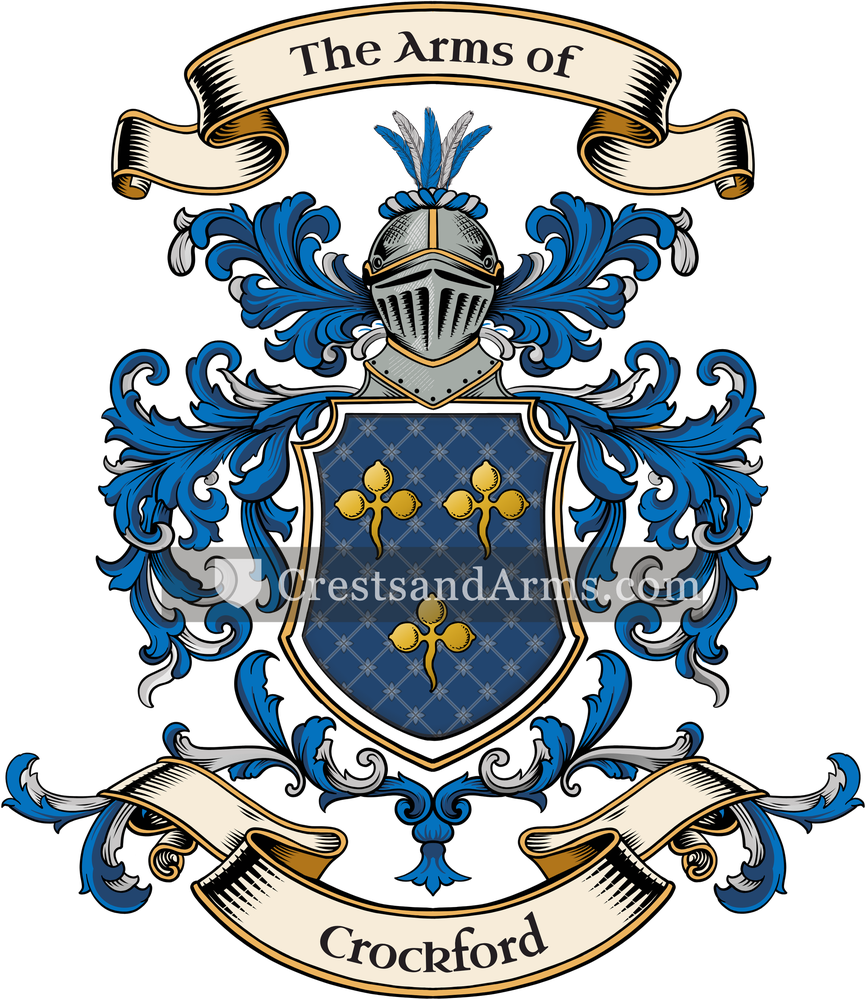 The Crockford coat of arms, drawn from the recorded blazon