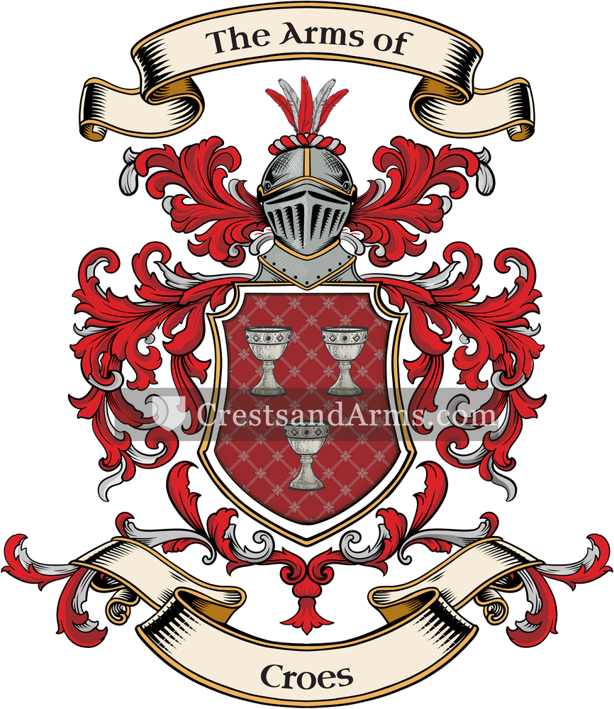 The Croes coat of arms, drawn from the recorded blazon