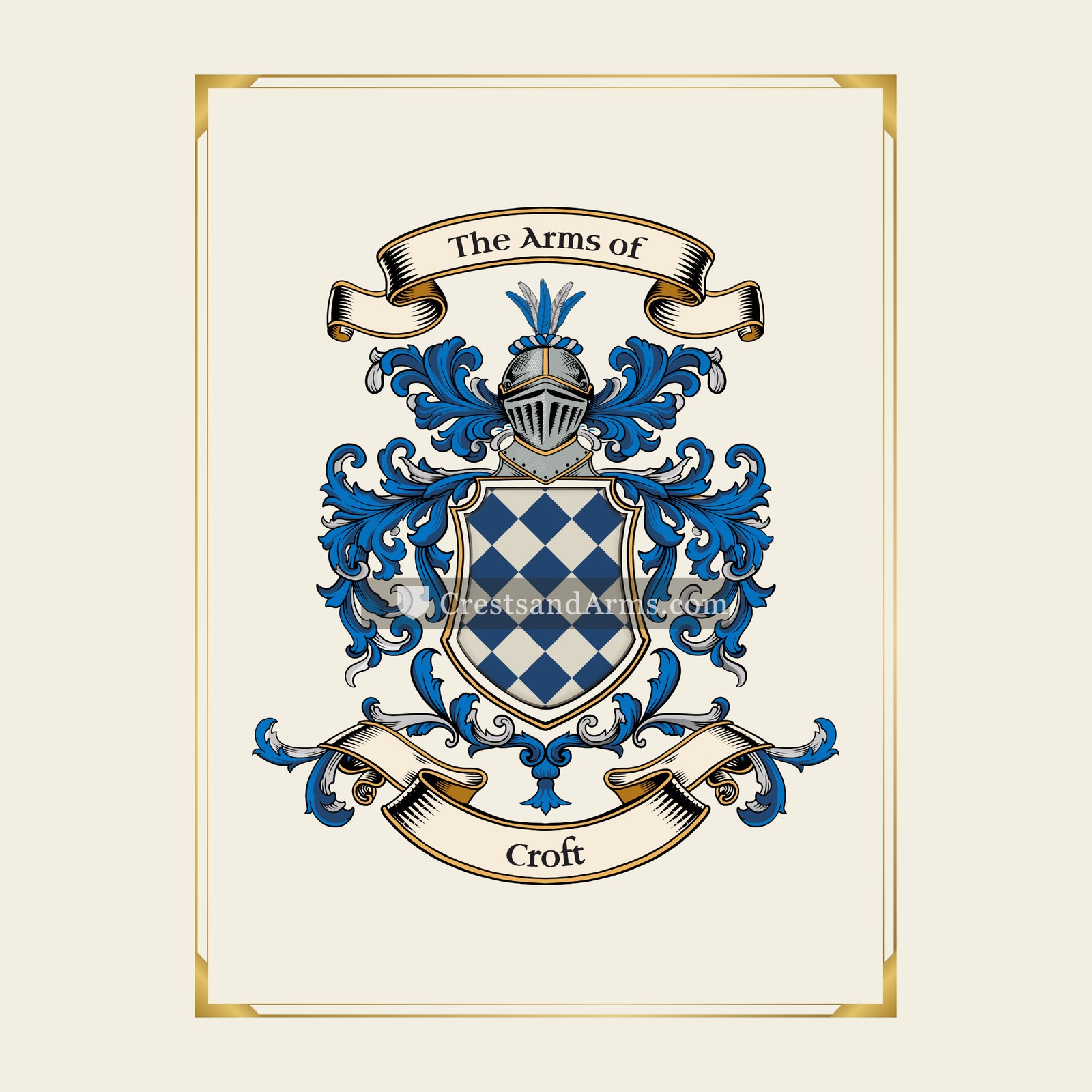 With gold border