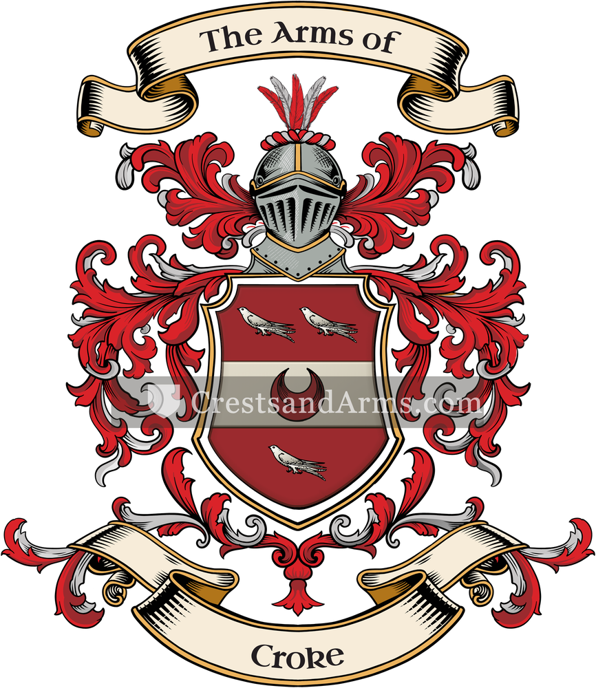 The Croke coat of arms, drawn from the recorded blazon