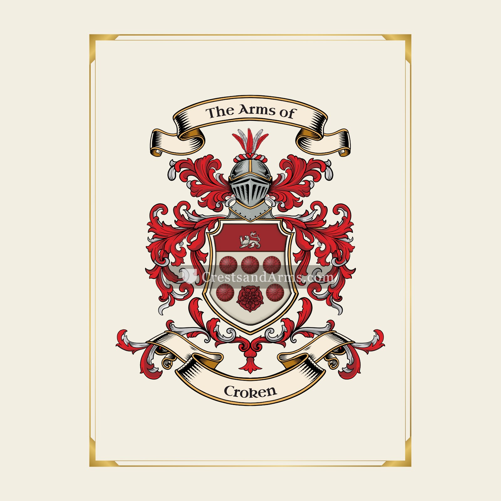 With gold border