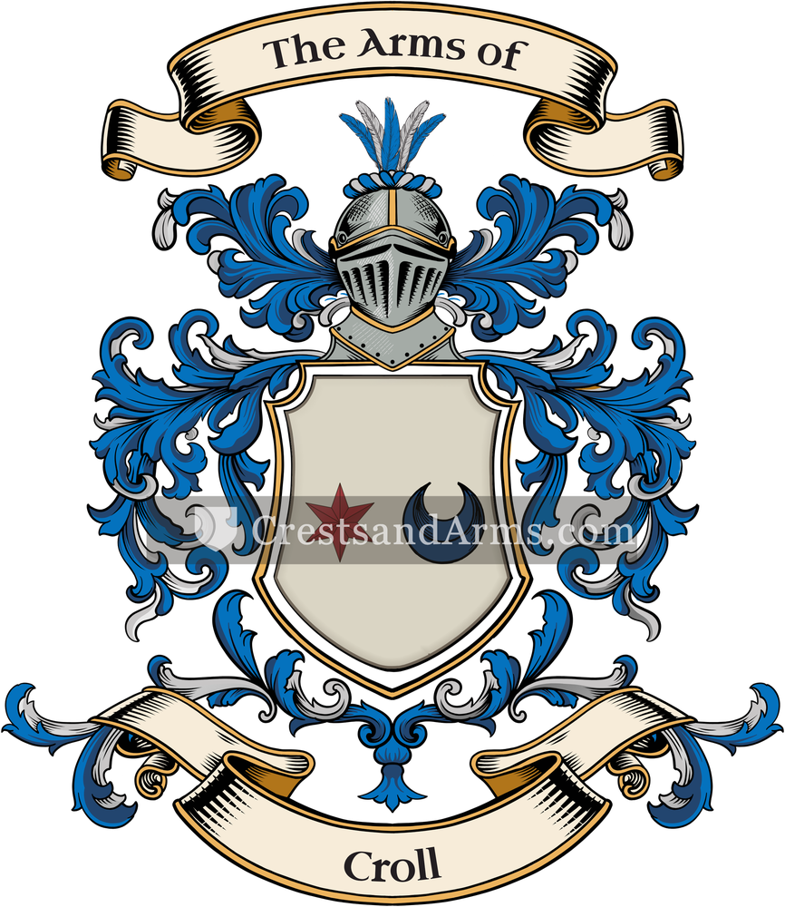 The Croll coat of arms, drawn from the recorded blazon