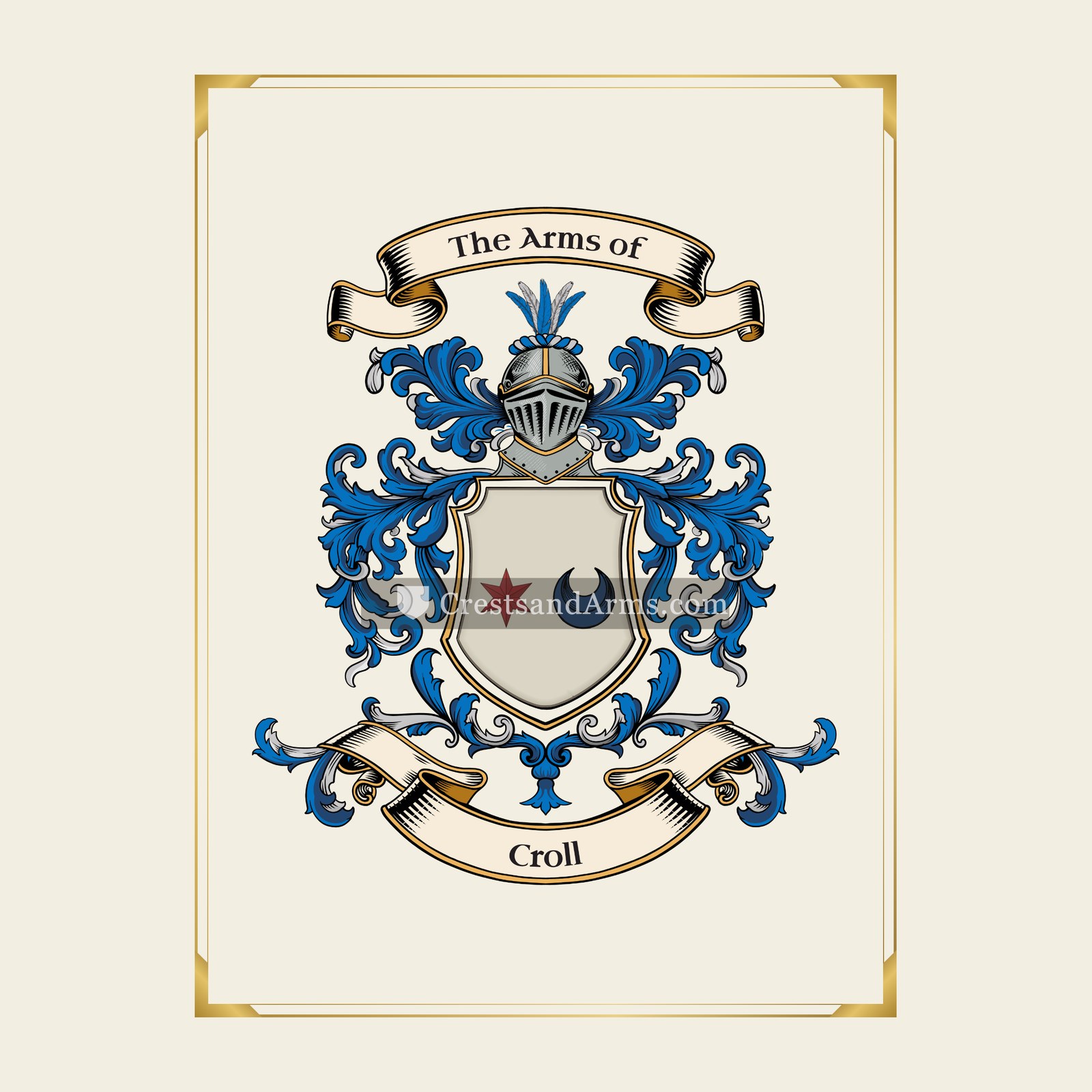 With gold border