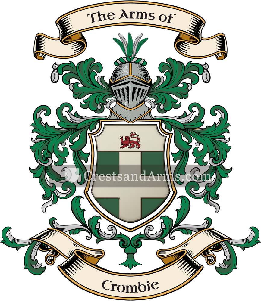 The Crombie coat of arms, drawn from the recorded blazon