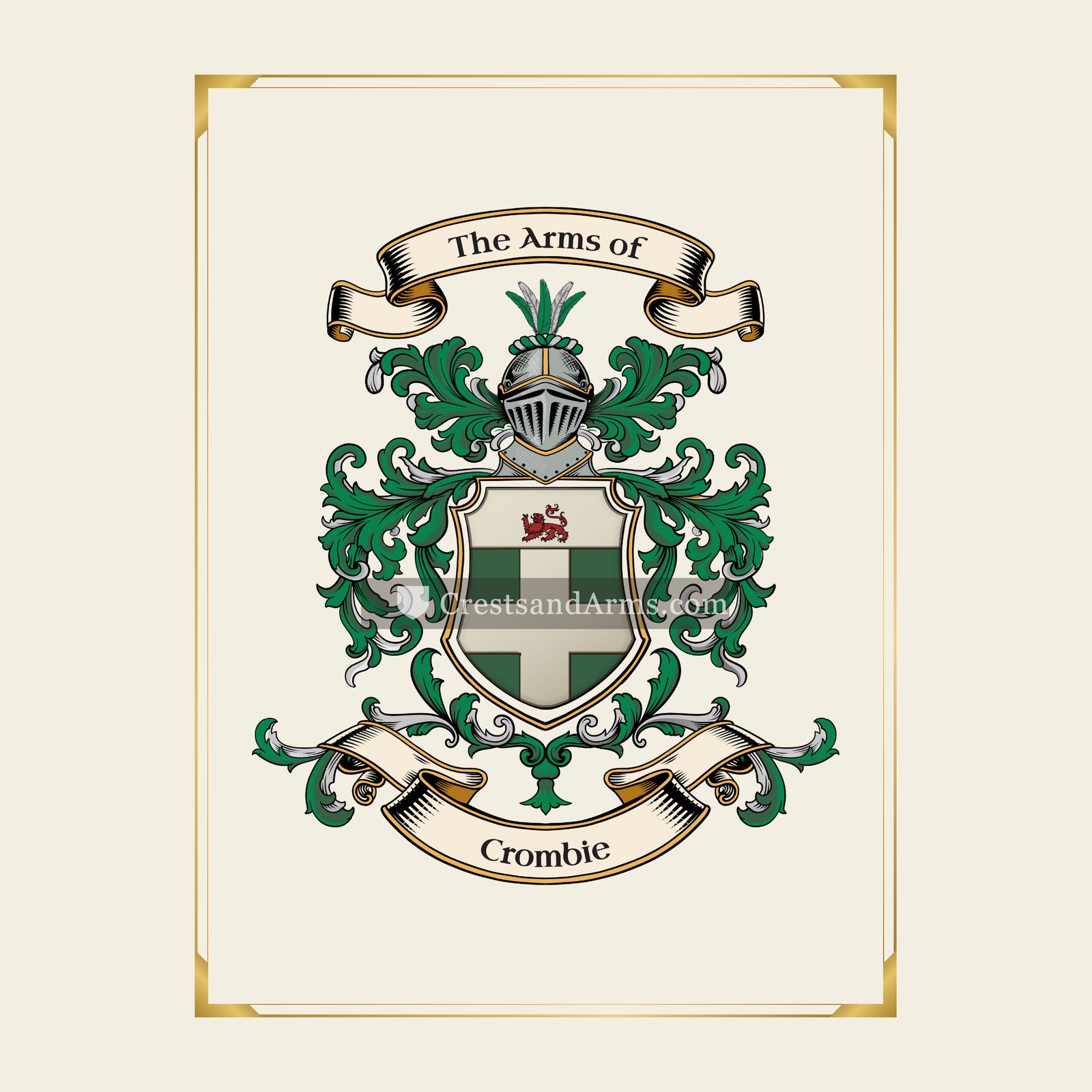 With gold border
