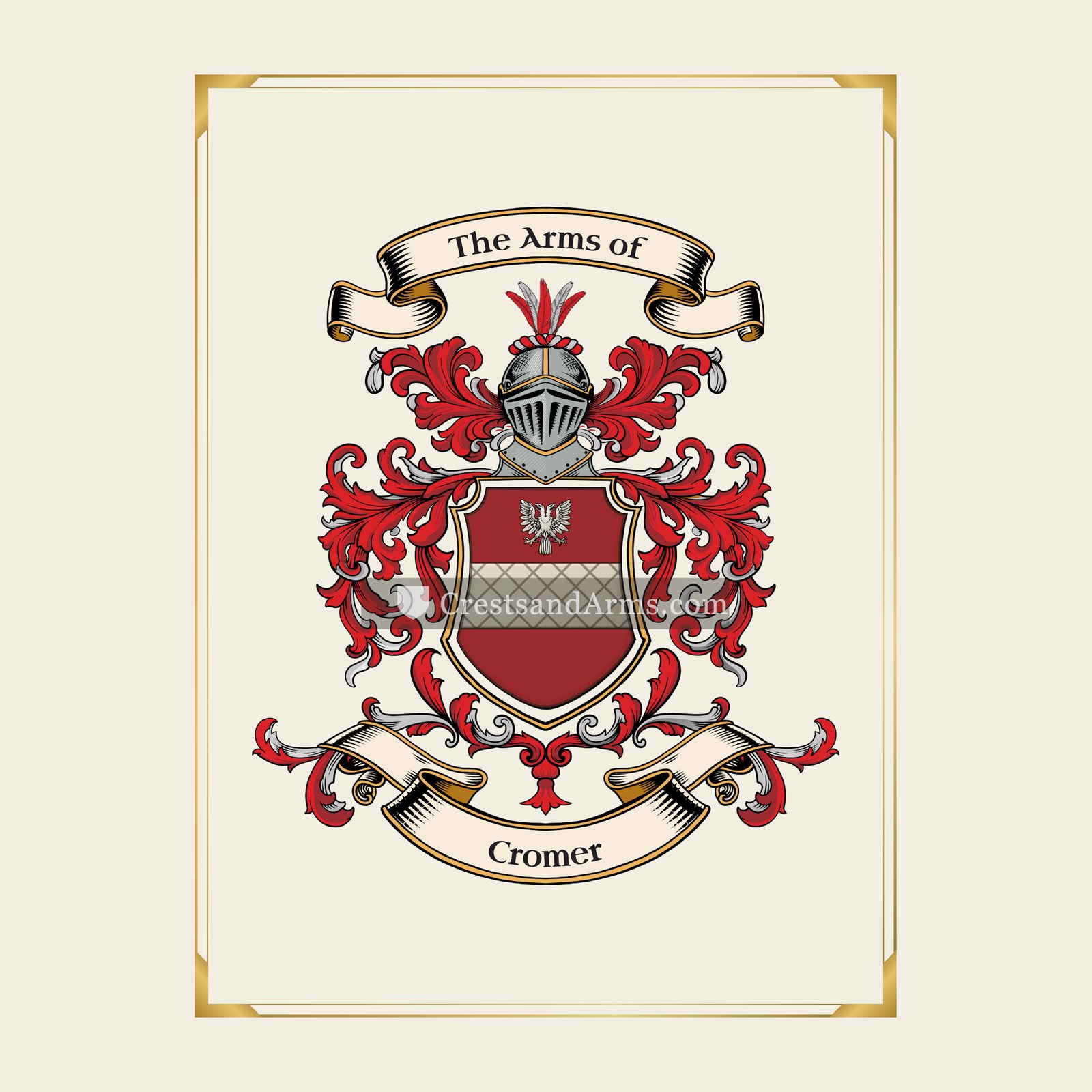 With gold border