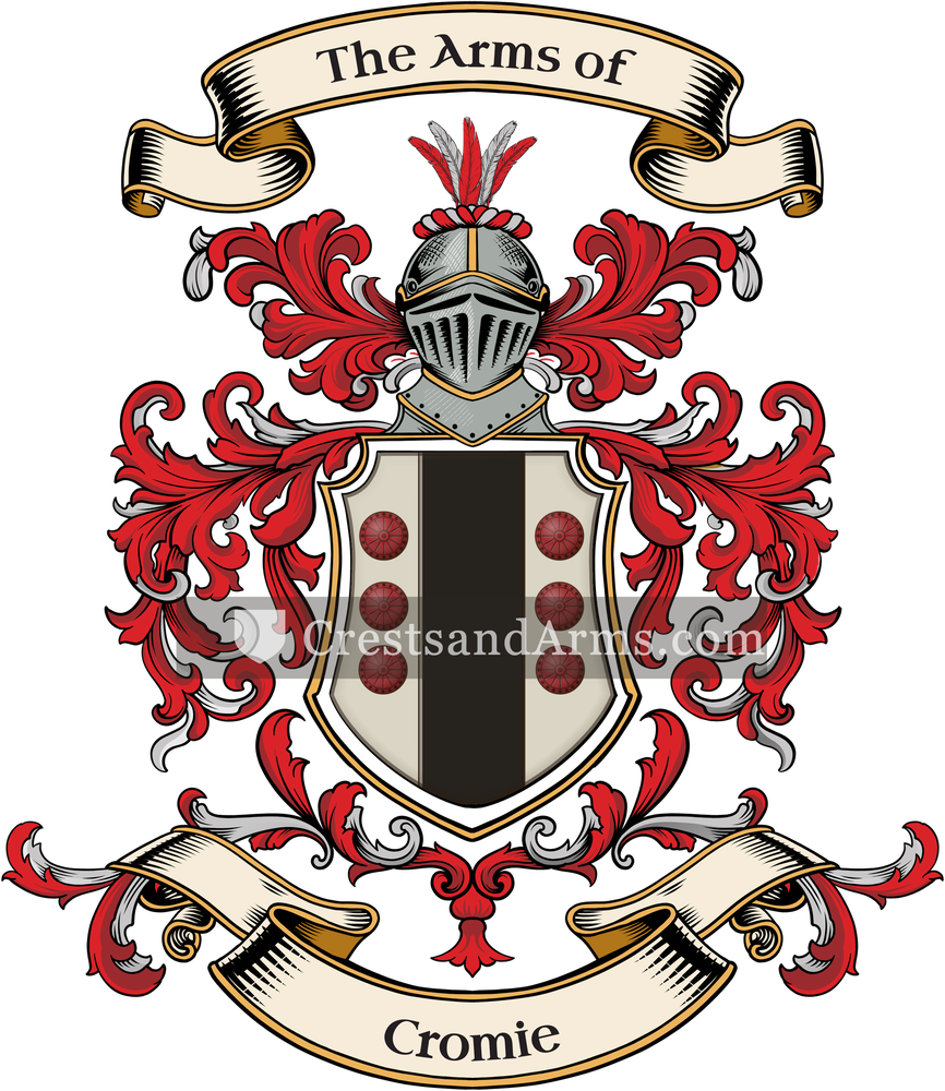 The Cromie coat of arms, drawn from the recorded blazon