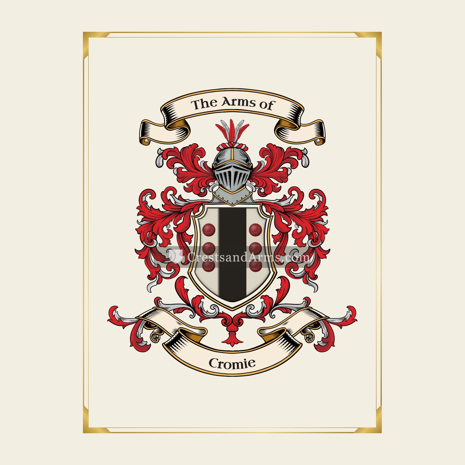 With gold border