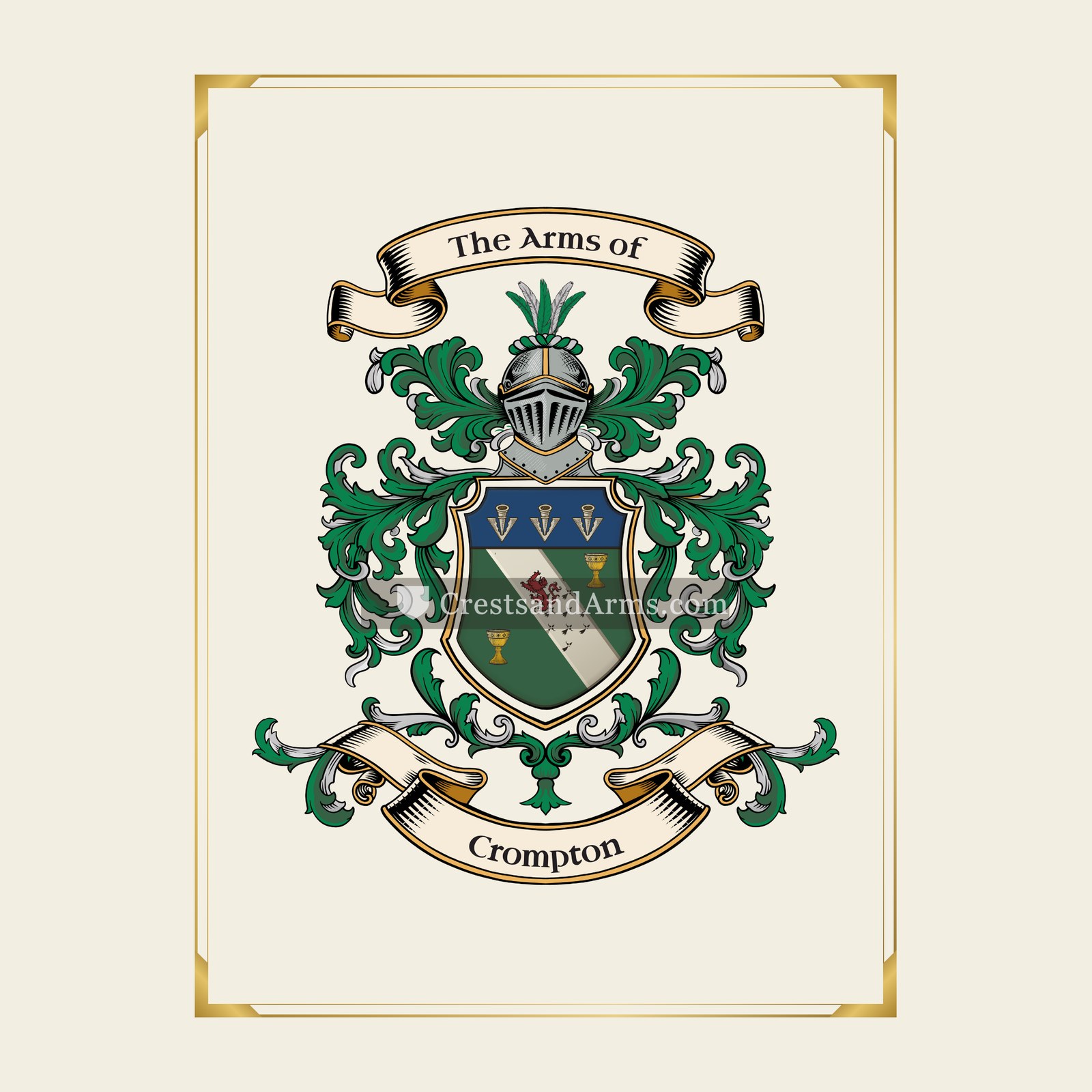 With gold border