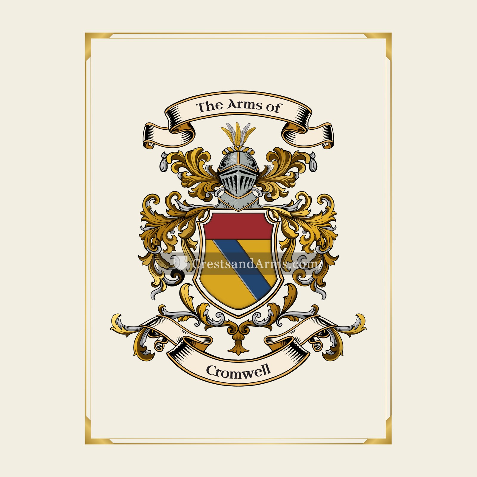 With gold border