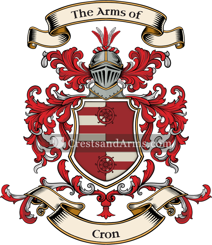 The Cron coat of arms, drawn from the recorded blazon