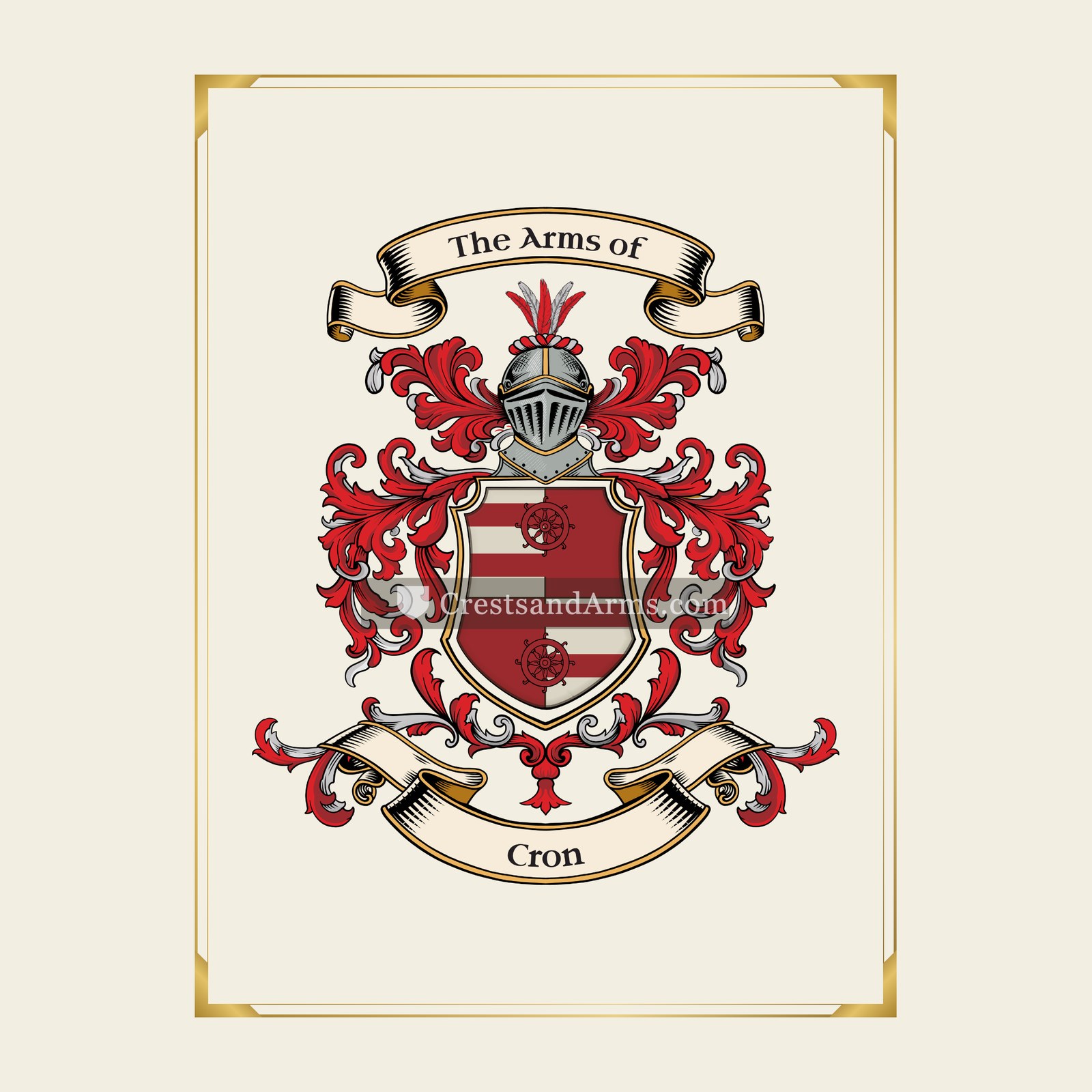 With gold border