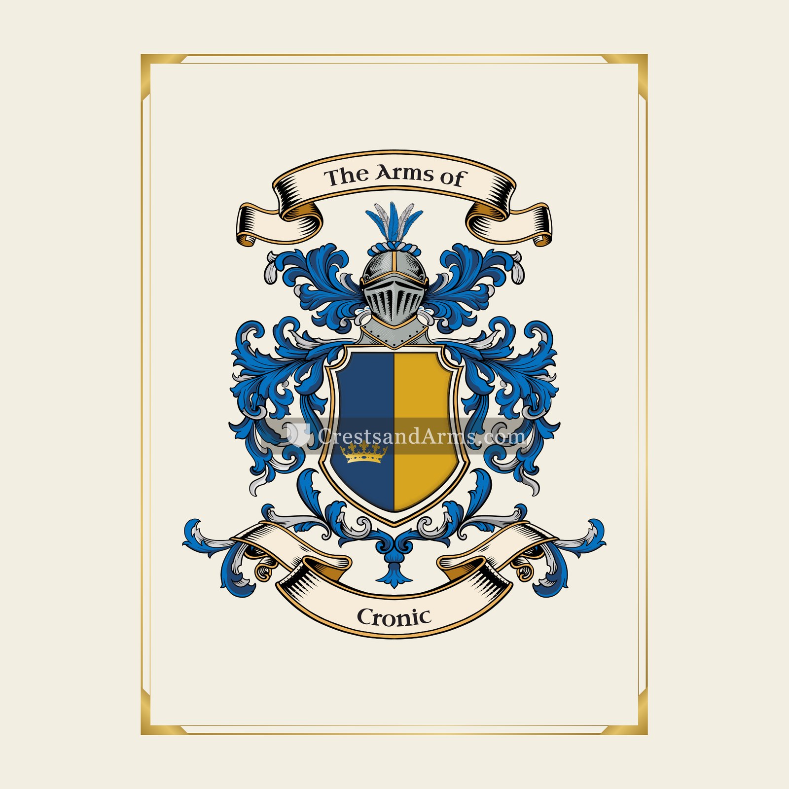 With gold border