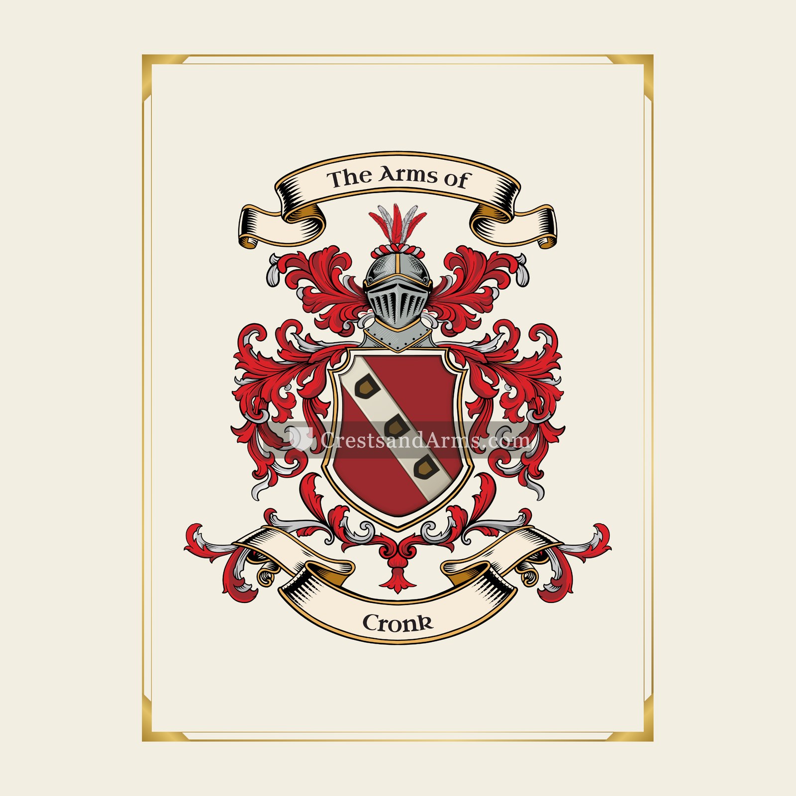 With gold border