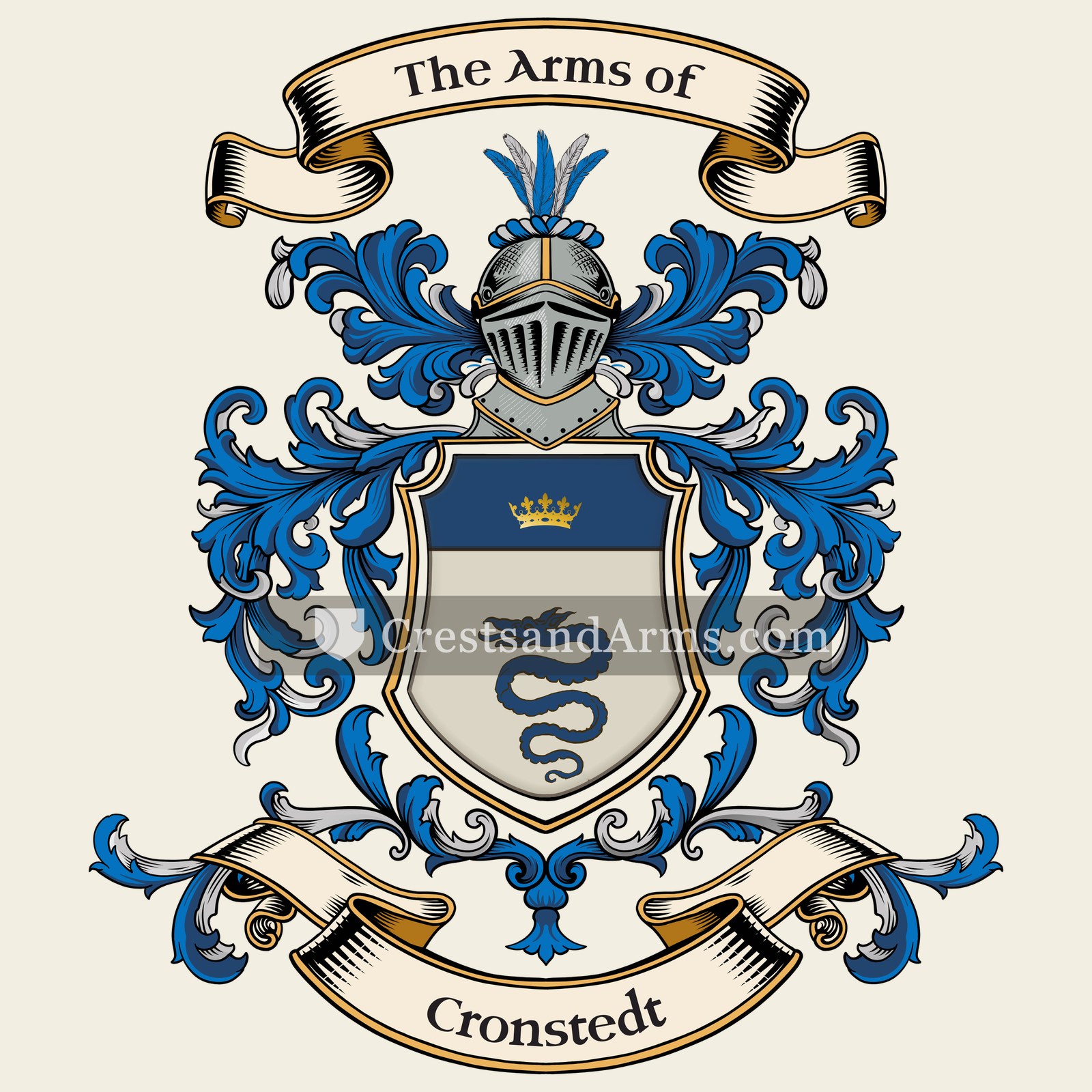 The Cronstedt coat of arms, drawn from the recorded blazon