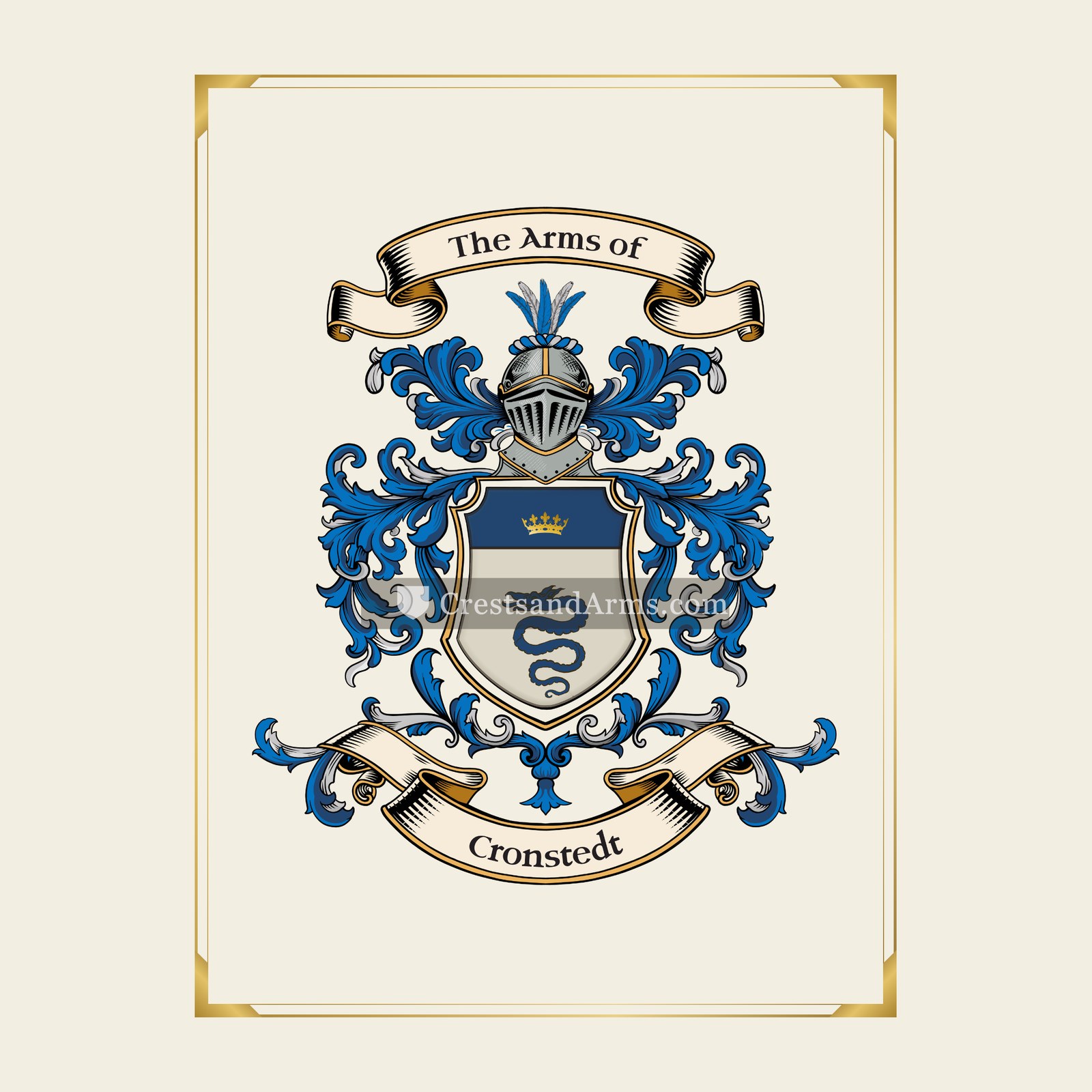 With gold border