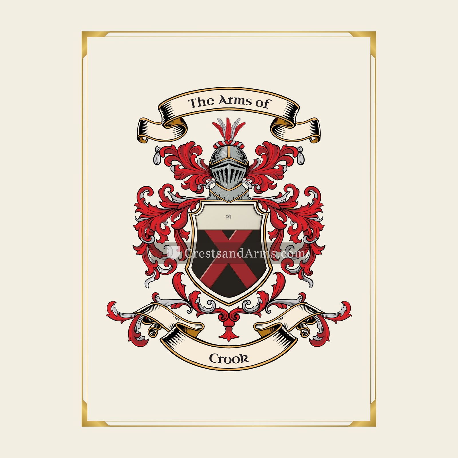 With gold border
